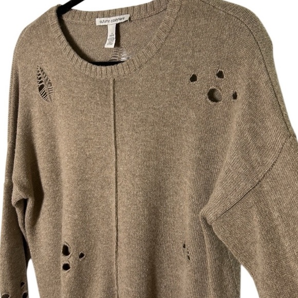 Autumn Cashmere wool,cashmere..distressed knit PTP 21” ,oversized medium . - Picture 7 of 12